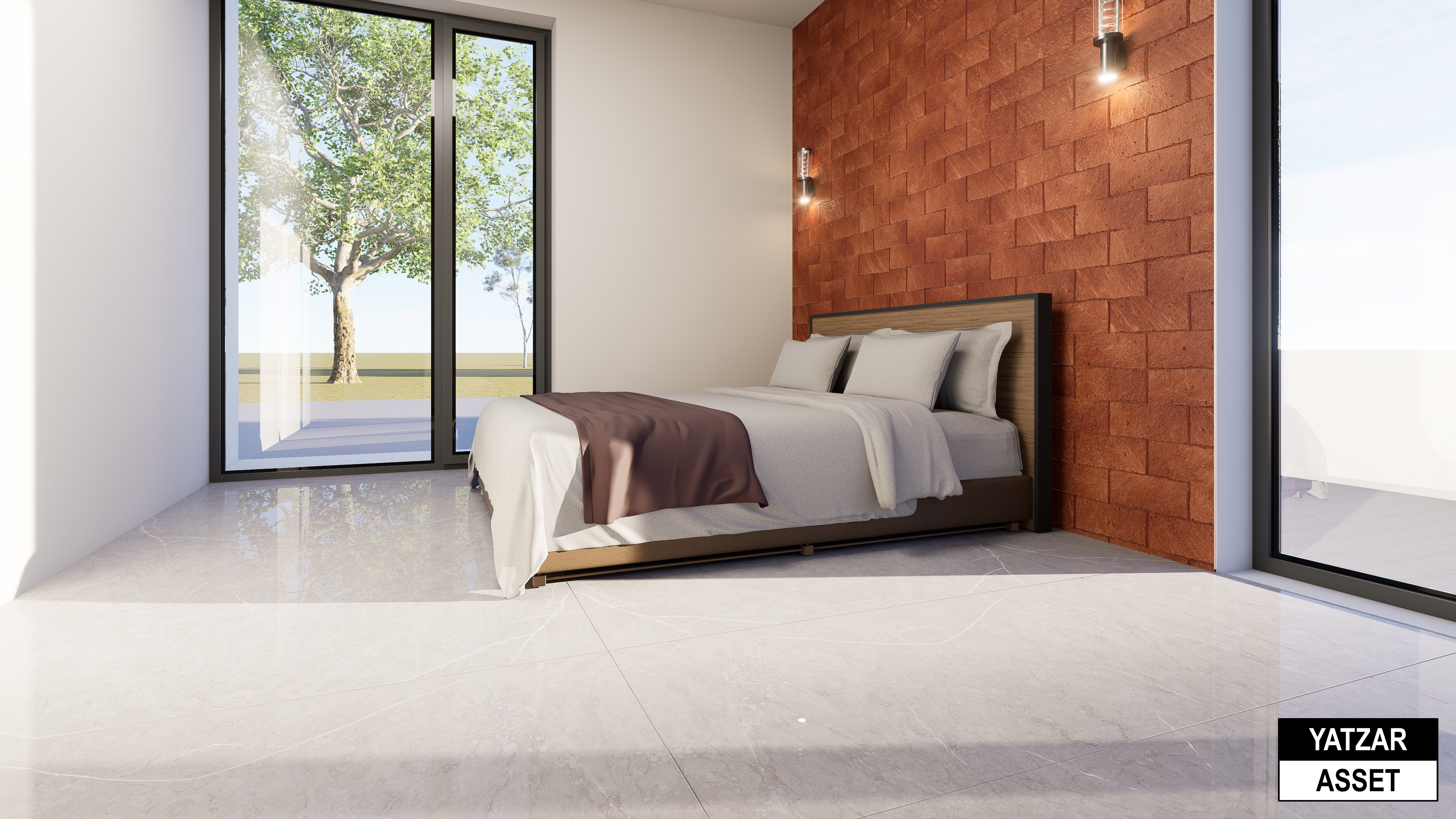 Yatzar Asset | Modern Sloped Roof 1BHK House | Blender 3D Model | 1264 sq.ft.