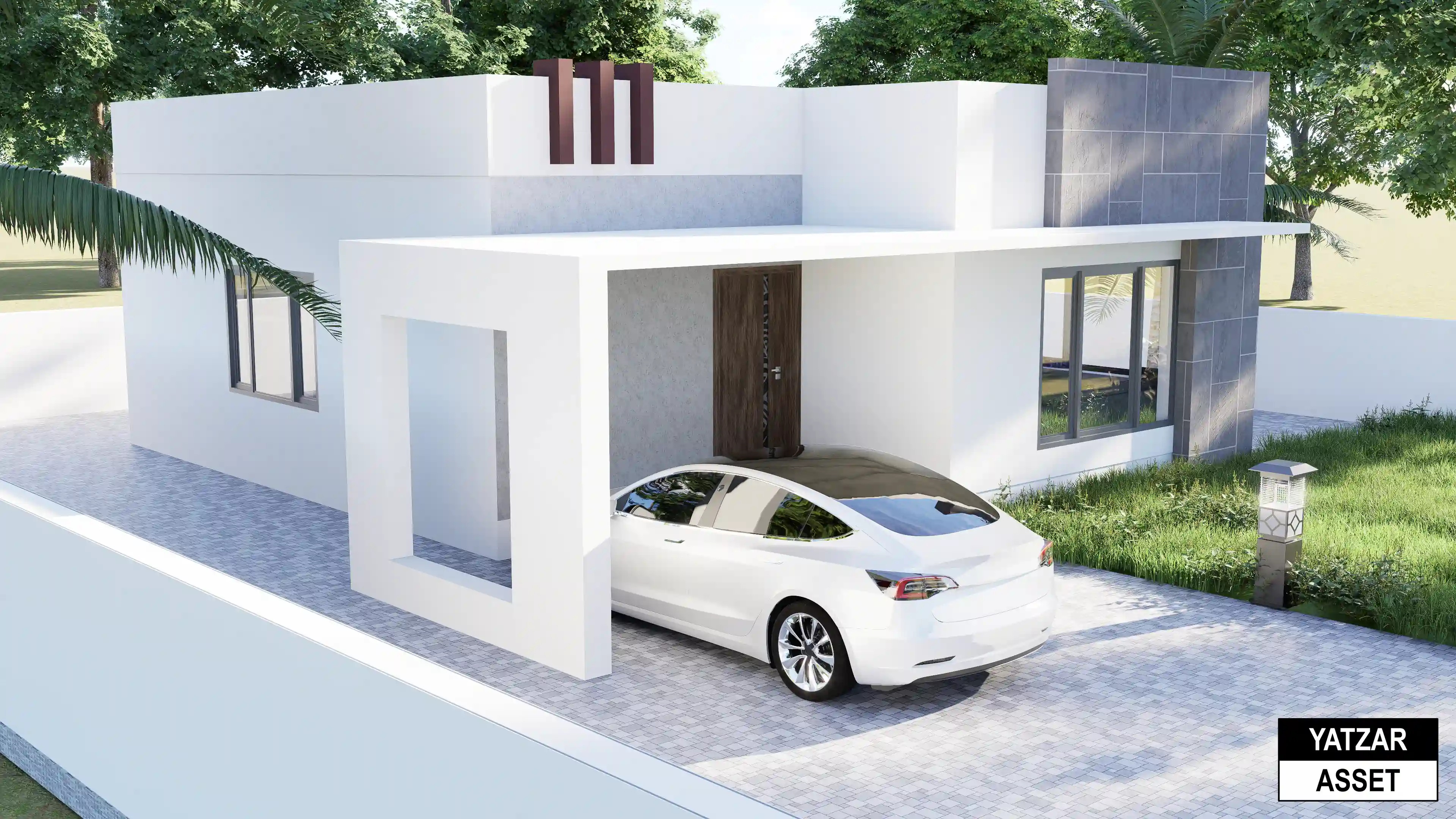 Yatzar Asset | Modern 1BHK House | Blender 3D Model | 1031 sq.ft.