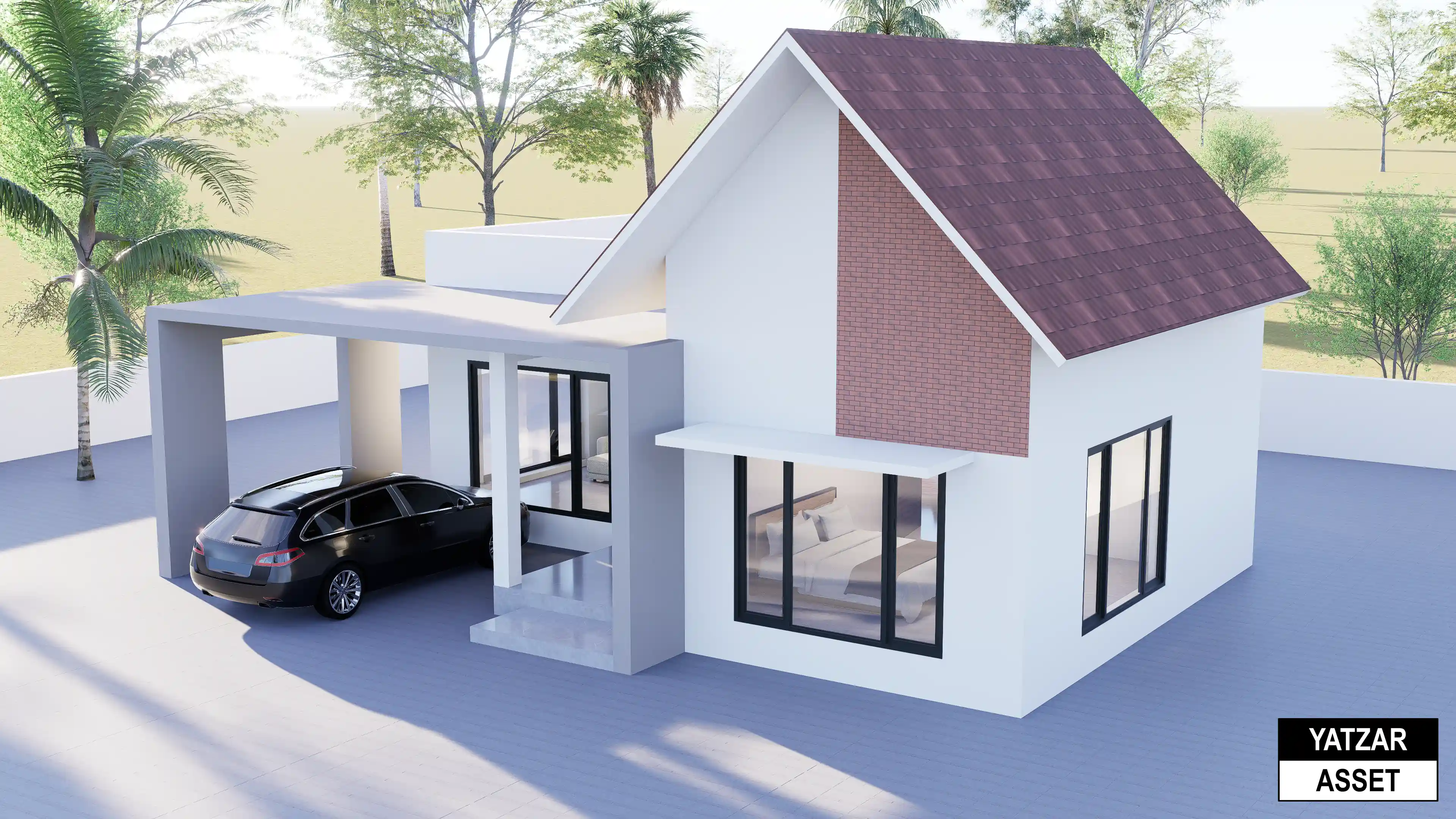 Yatzar Asset | Modern 1BHK House | Blender 3D Model | 1177 sq.ft.