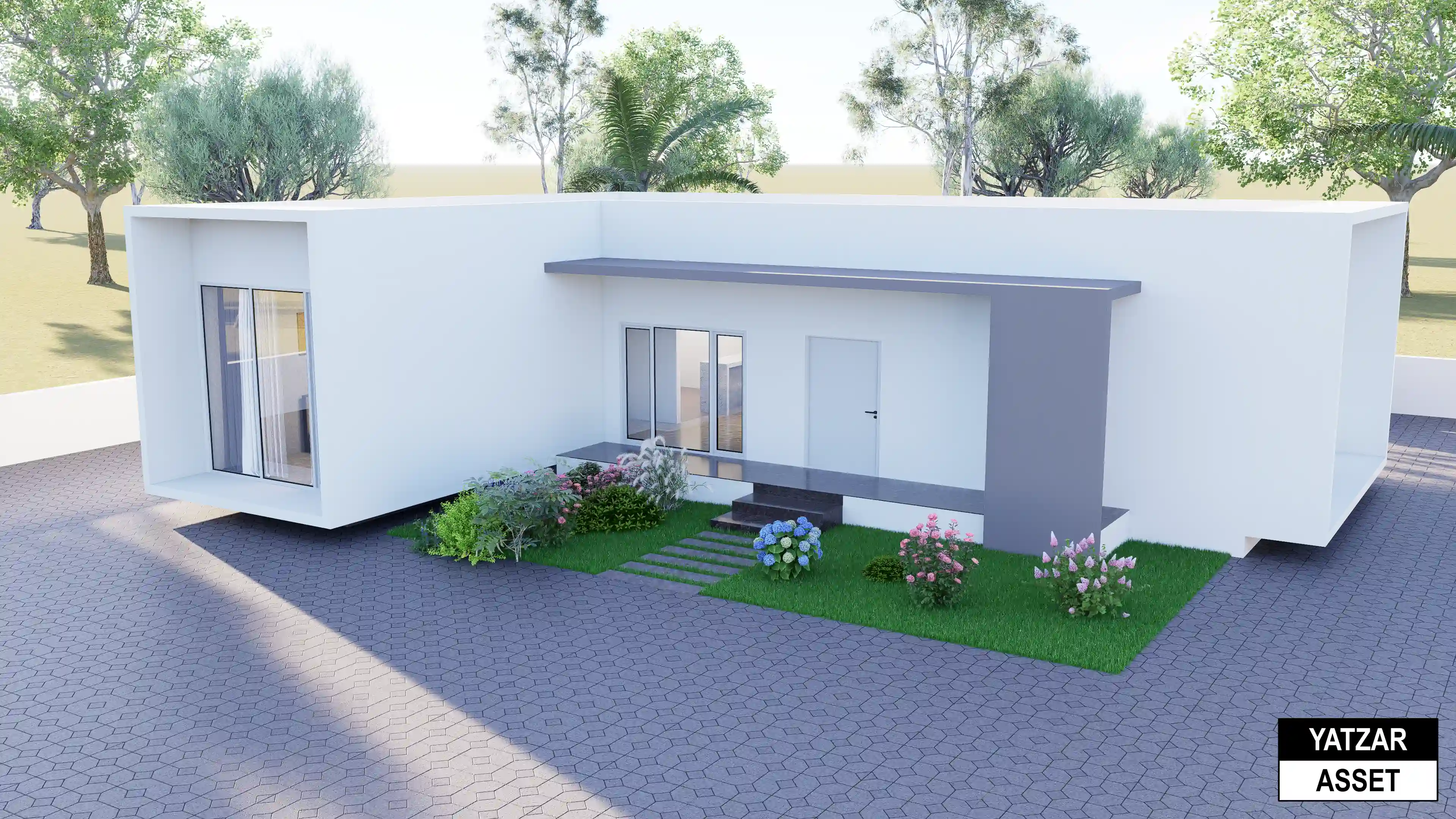 Yatzar Asset | Modern 1BHK House | Blender 3D Model | 1264 sq.ft.