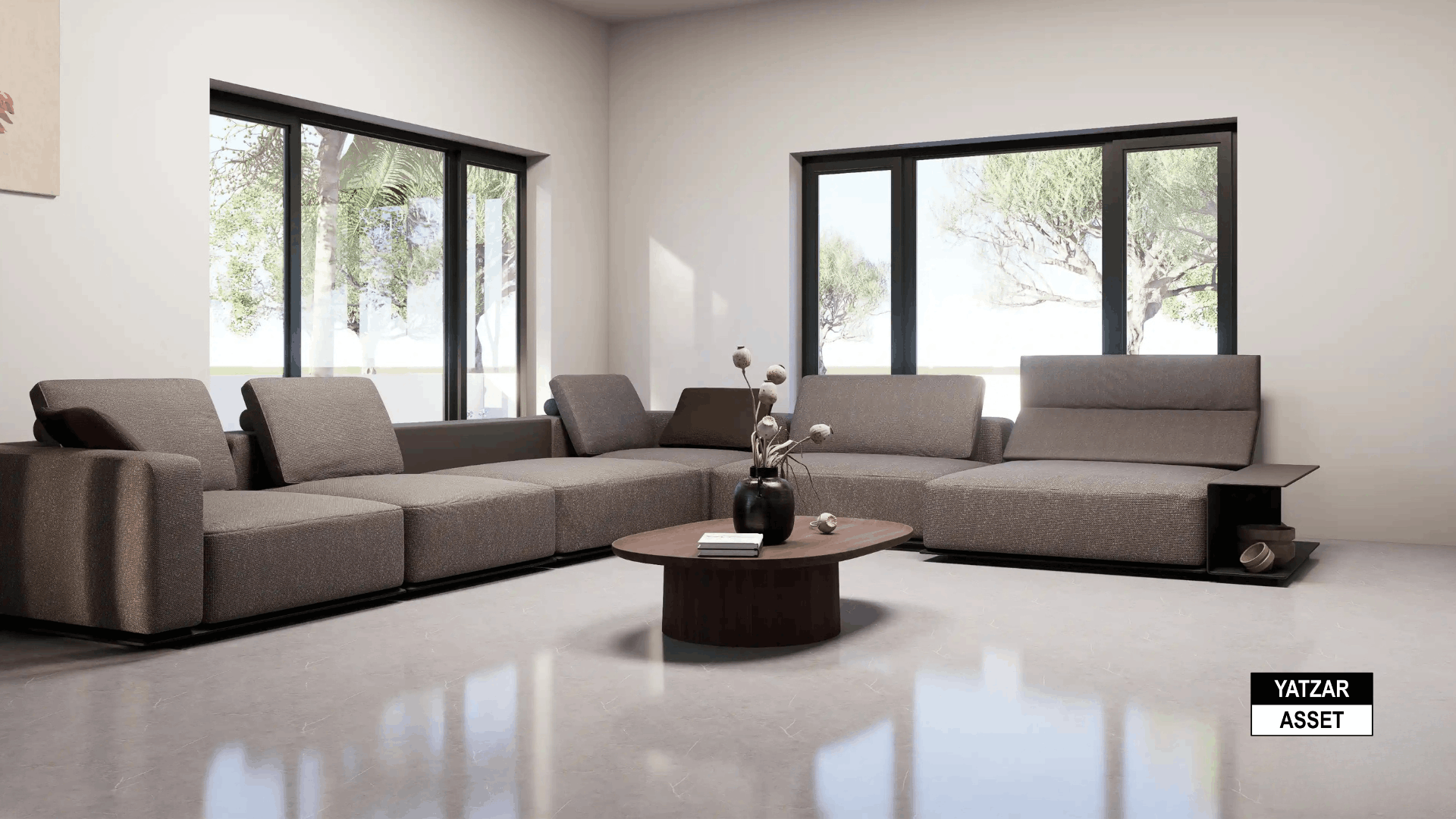 Yatzar Asset | Modern 1BHK House | Blender 3D Model | 1264 sq.ft.