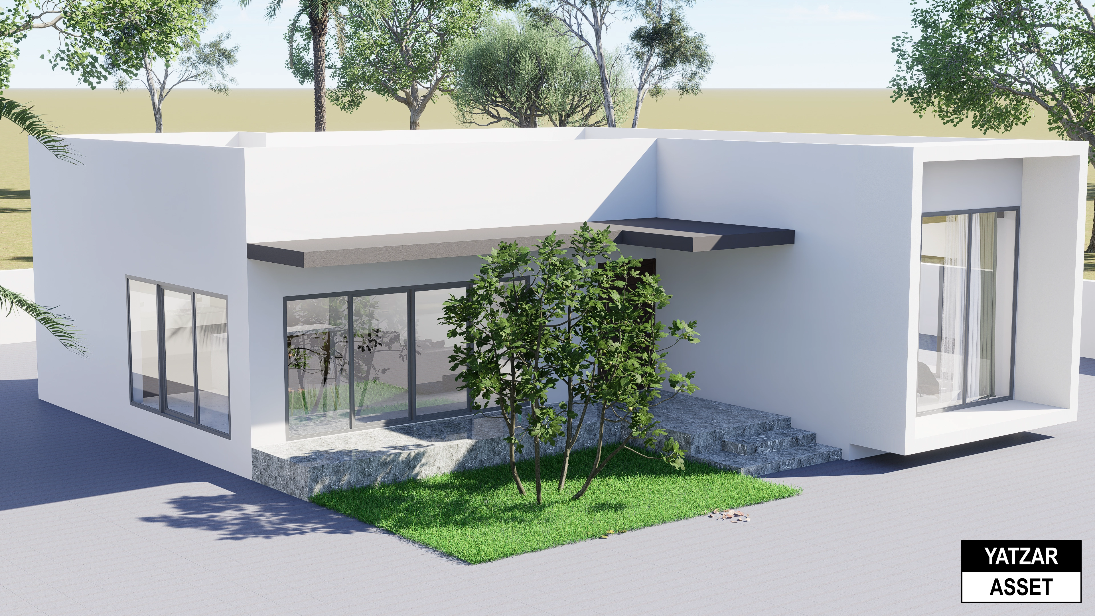 Yatzar Asset | Modern 2BHK House | Blender 3D Model | 1161 sq.ft.