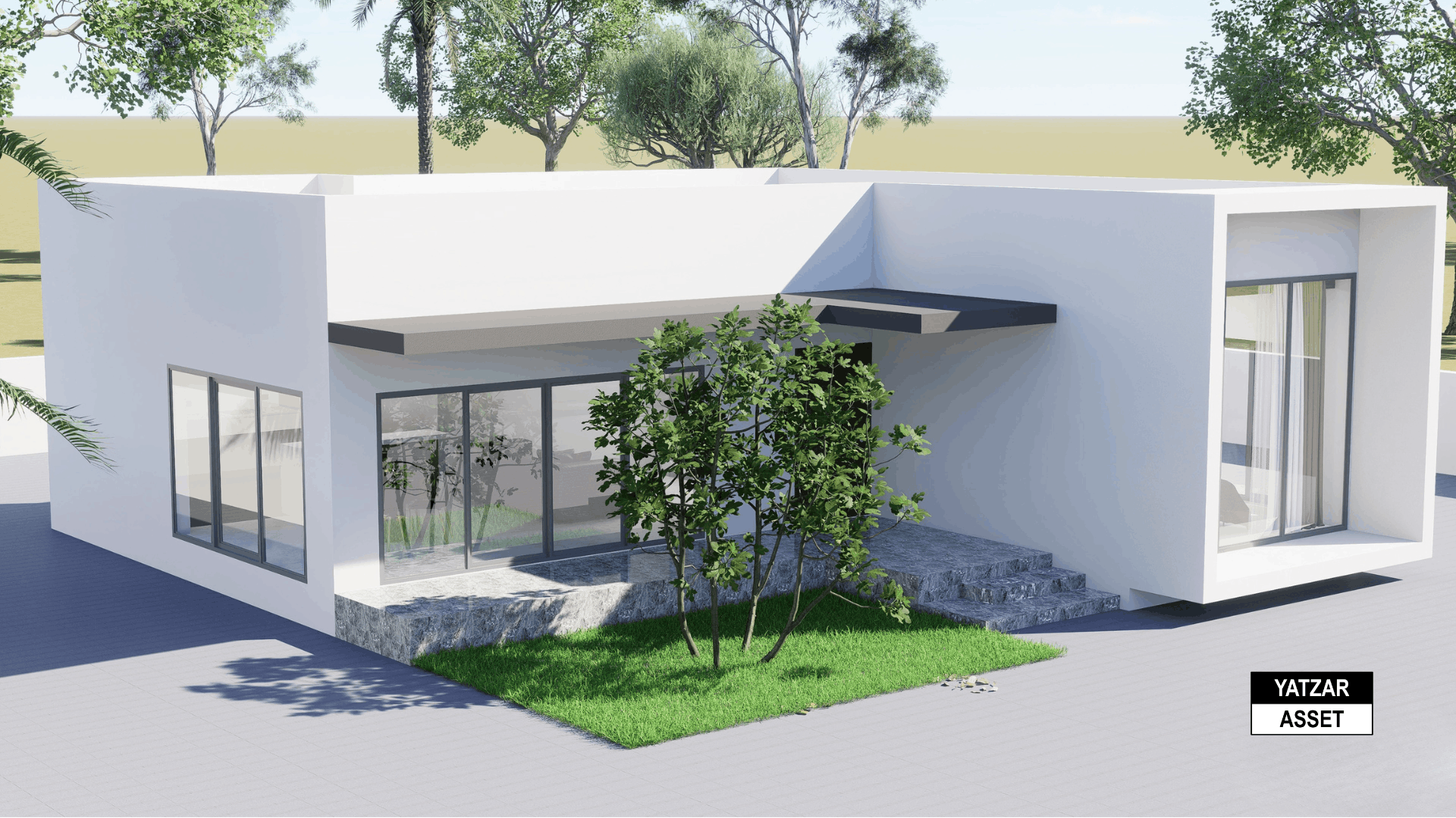 Yatzar Asset | Modern 2BHK House | Blender 3D Model | 1161 sq.ft.