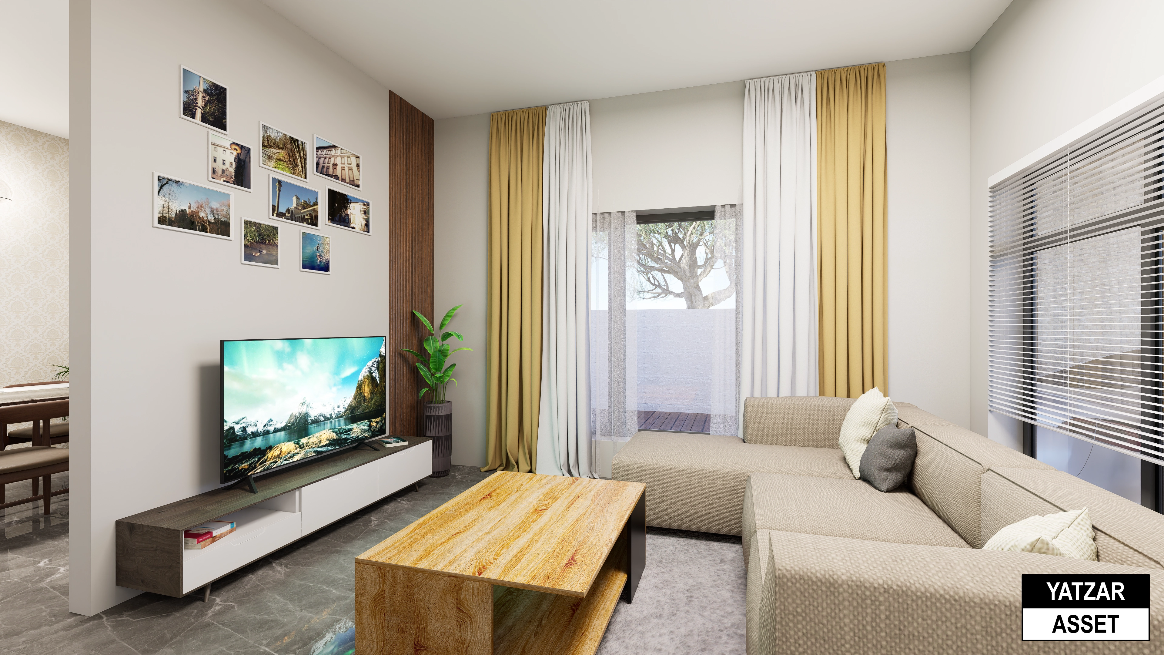 Yatzar Asset | Modern 2BHK House | Blender 3D Model | 1308 sq.ft.