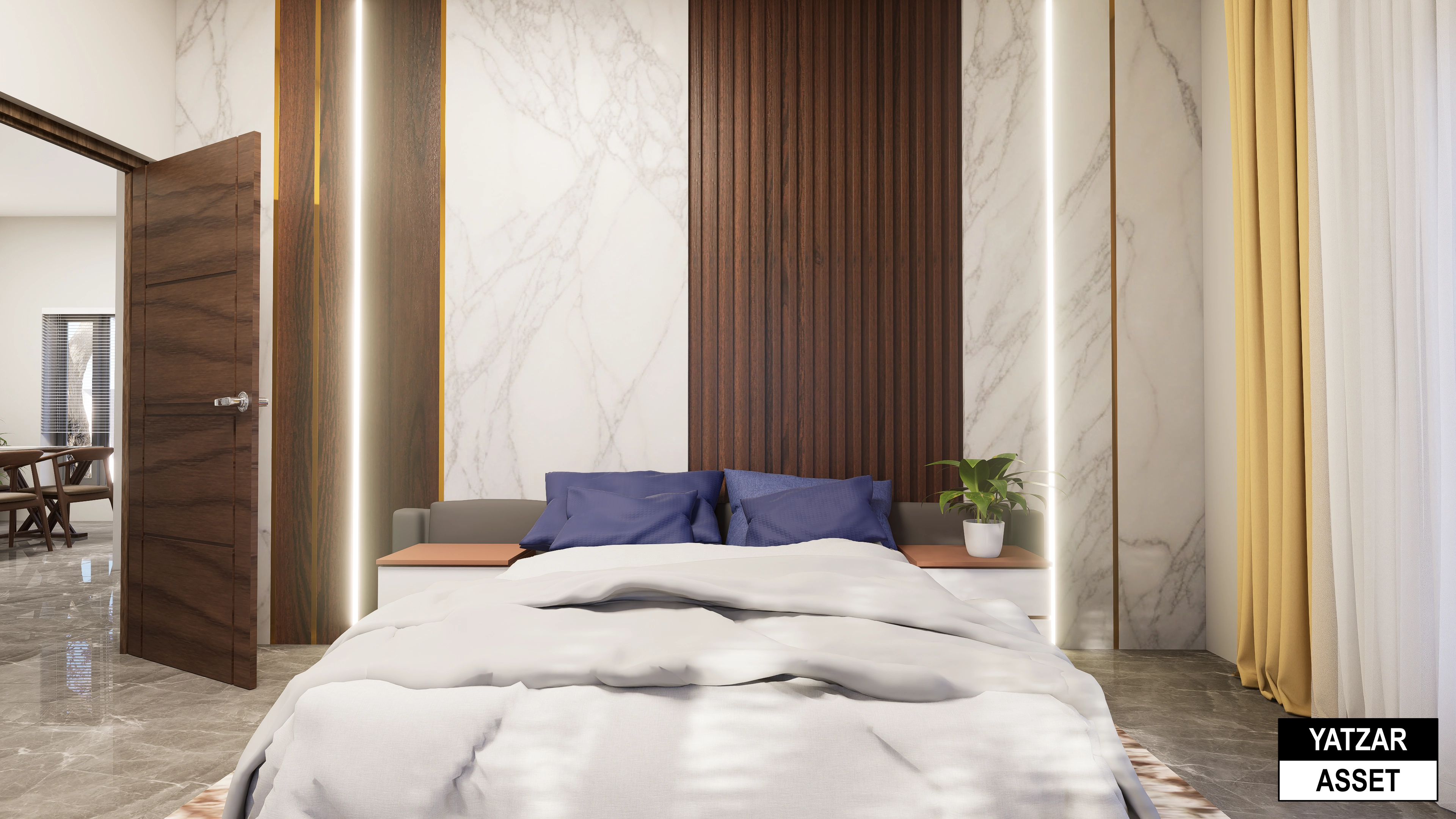 Yatzar Asset | Modern 2BHK House | Blender 3D Model | 1308 sq.ft.