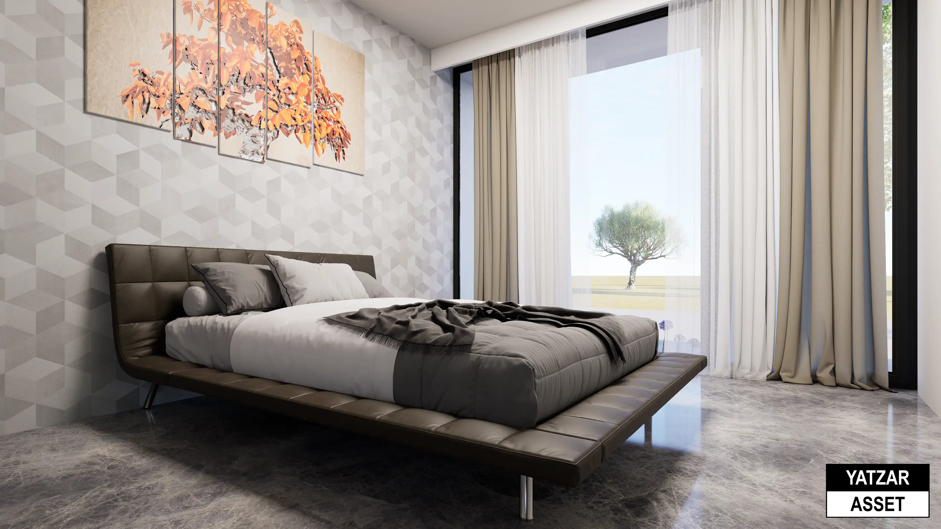 Yatzar Asset | Modern 2BHK House | Blender 3D Model | 1539 sq.ft.