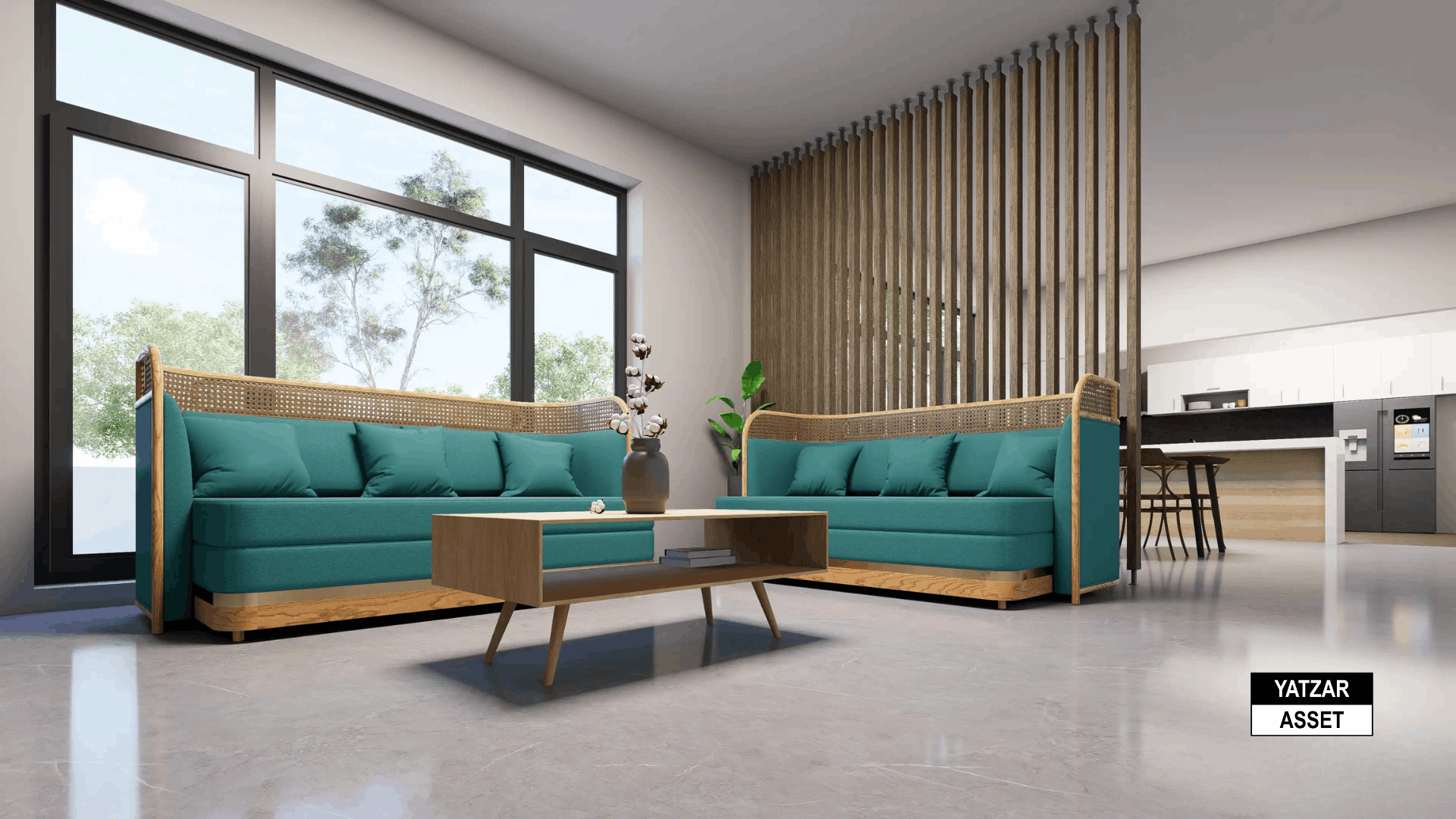 Yatzar Asset | Modern 2BHK House | Blender 3D Model | 1619 sq.ft.