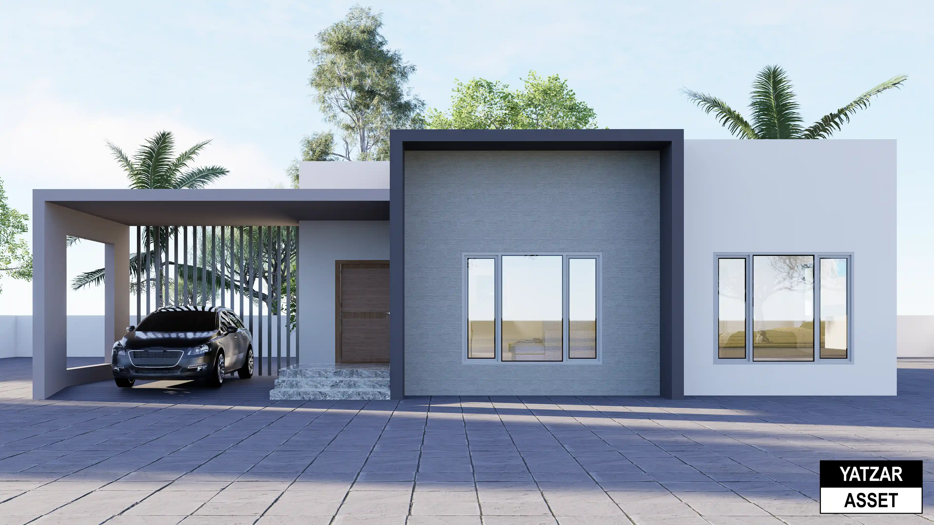 Yatzar Asset | Modern 2BHK House | Blender 3D Model | 1700 sq.ft.