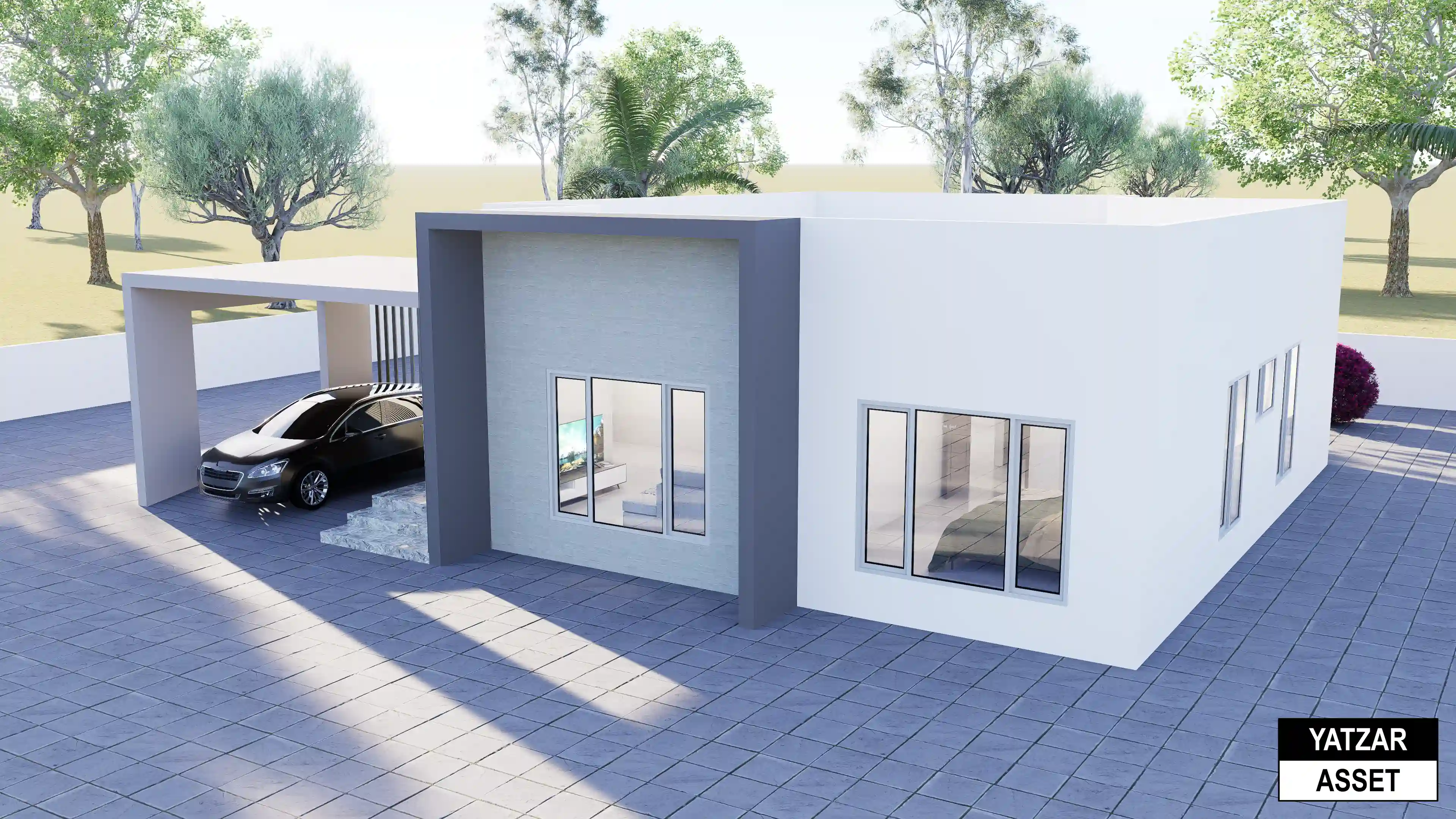 Yatzar Asset | Modern 2BHK House | Blender 3D Model | 1700 sq.ft.