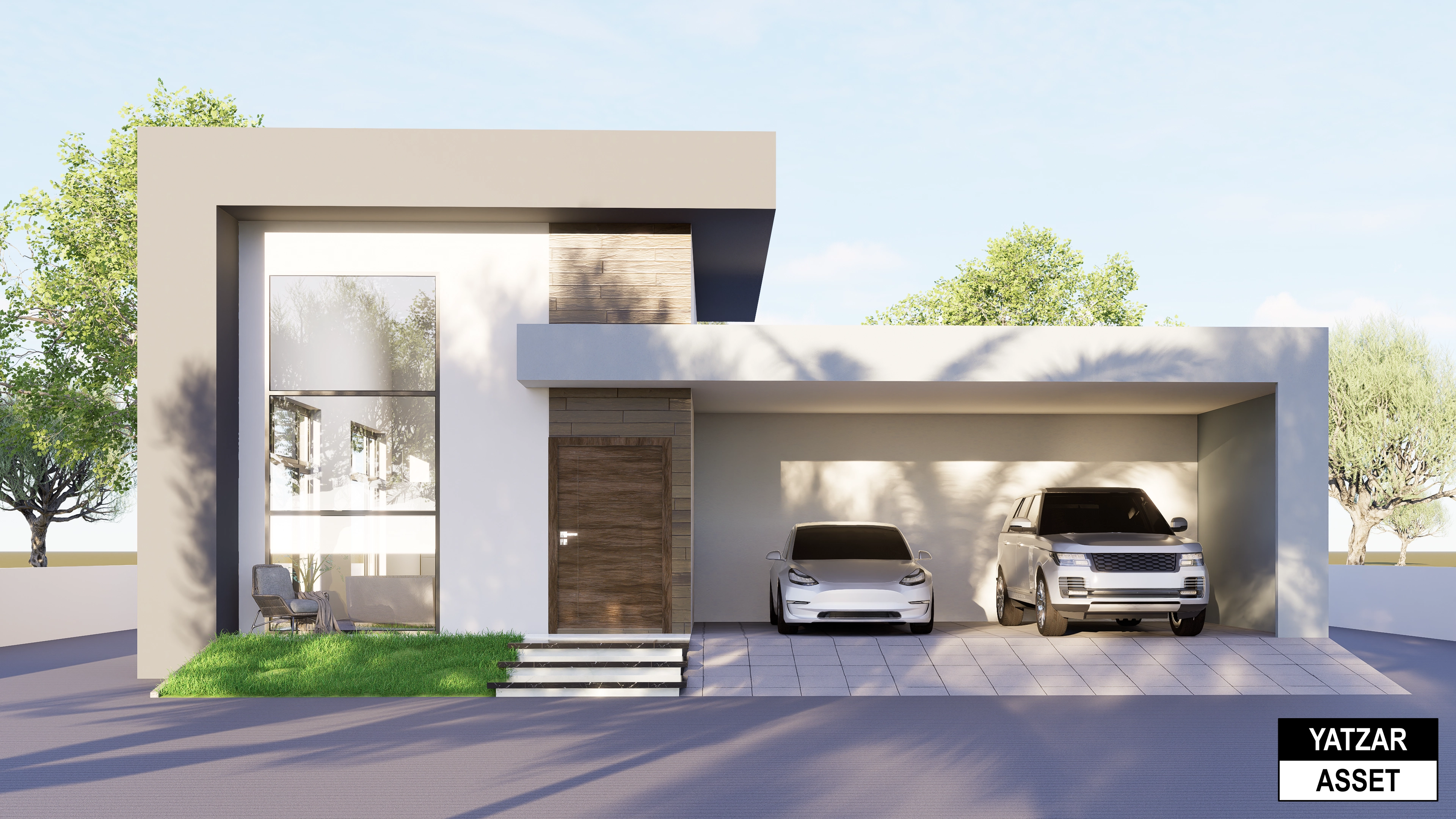 Yatzar Asset | Modern 2BHK House | Blender 3D Model | 1815 sq.ft.