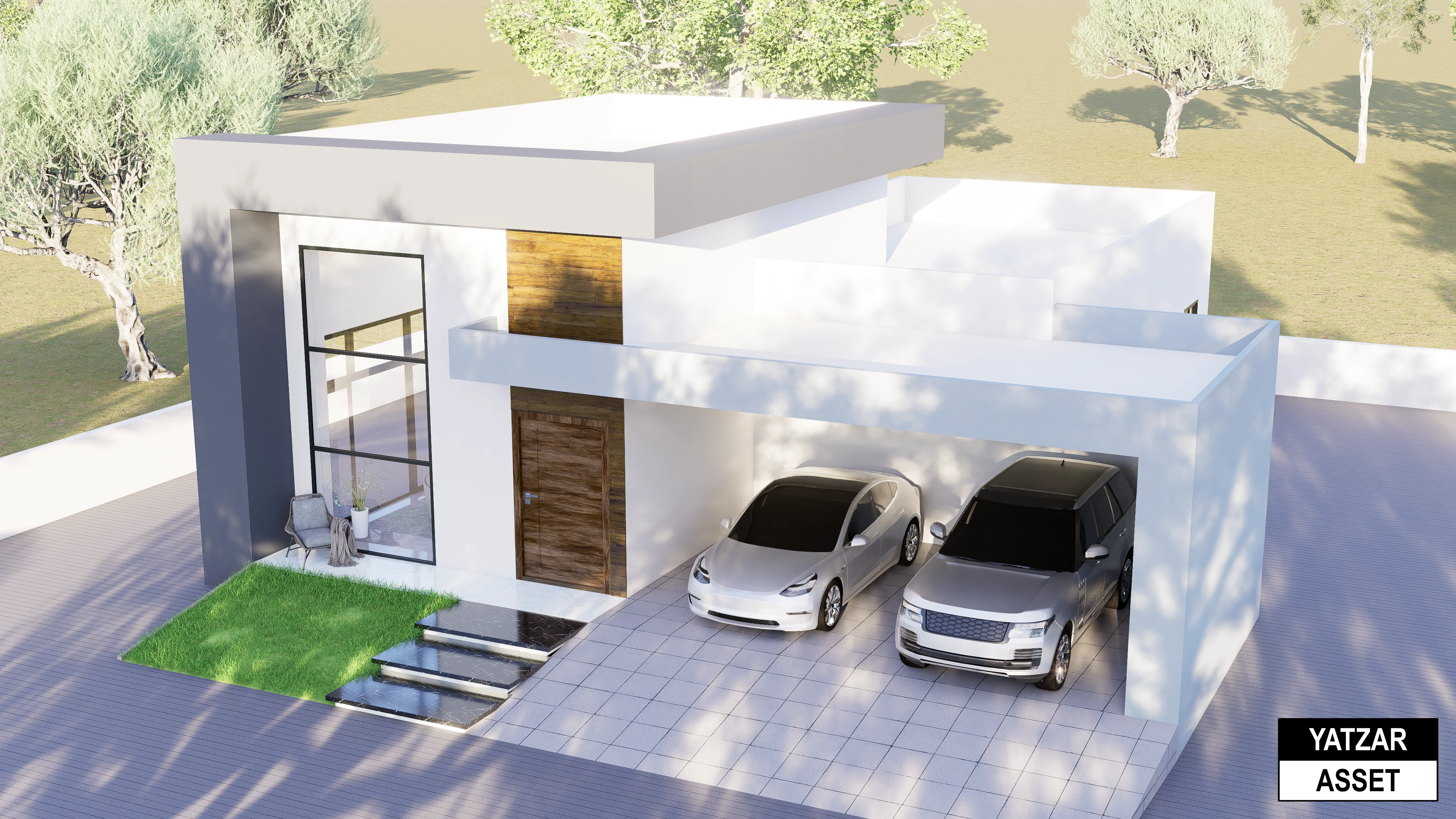 Yatzar Asset | Modern 2BHK House | Blender 3D Model | 1815 sq.ft.