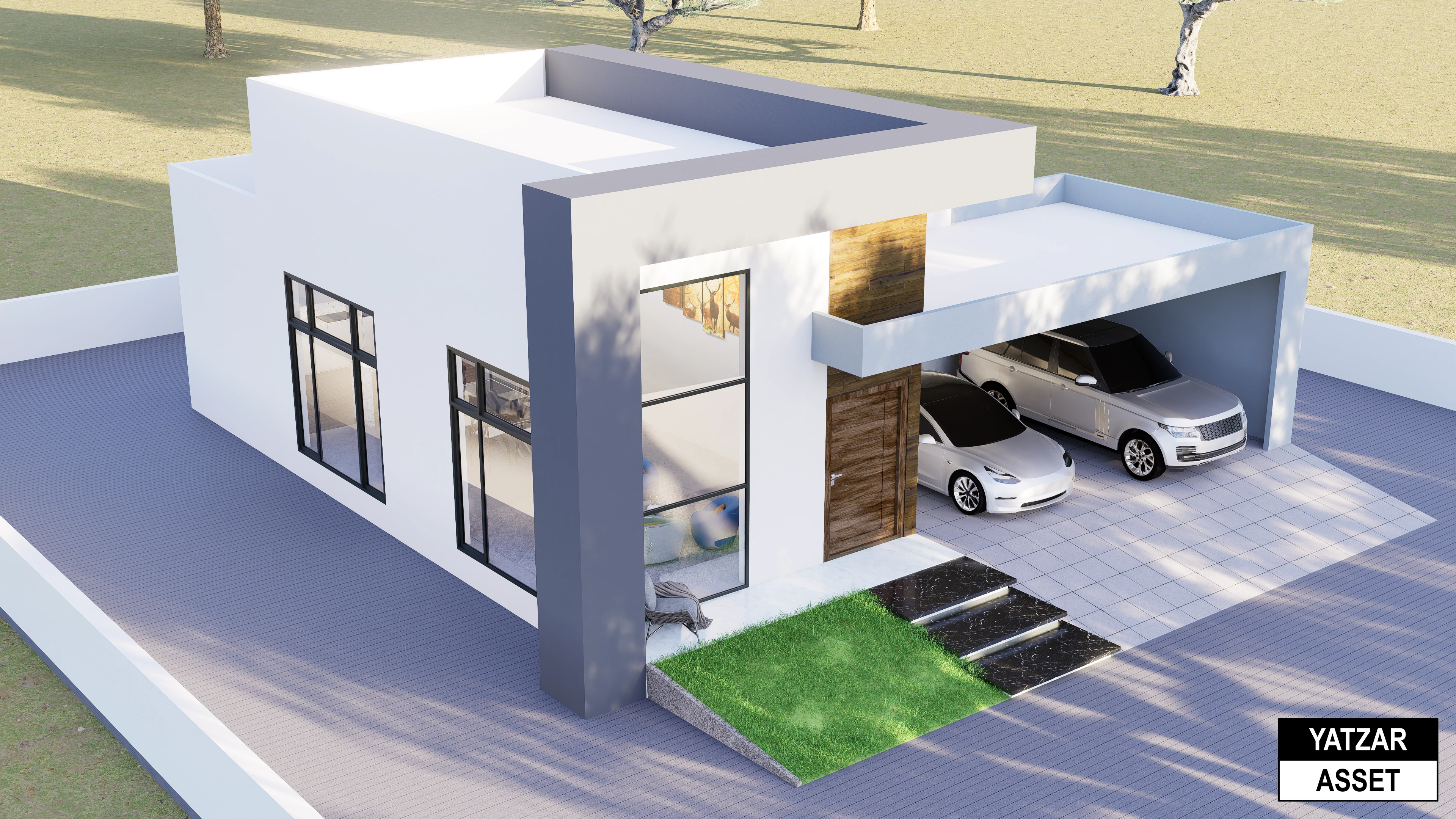 Yatzar Asset | Modern 2BHK House | Blender 3D Model | 1815 sq.ft.