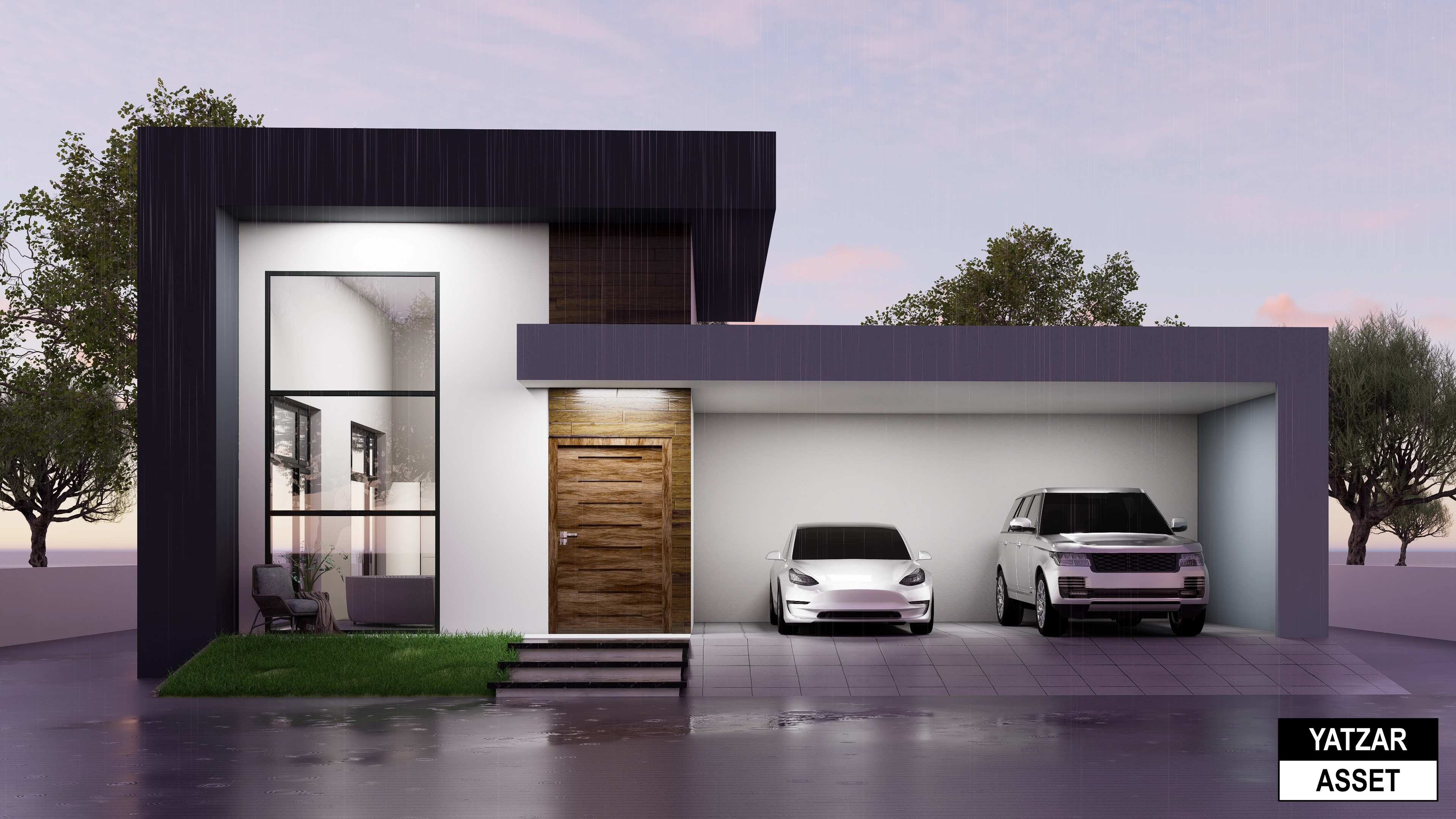 Yatzar Asset | Modern 2BHK House | Blender 3D Model | 1815 sq.ft.