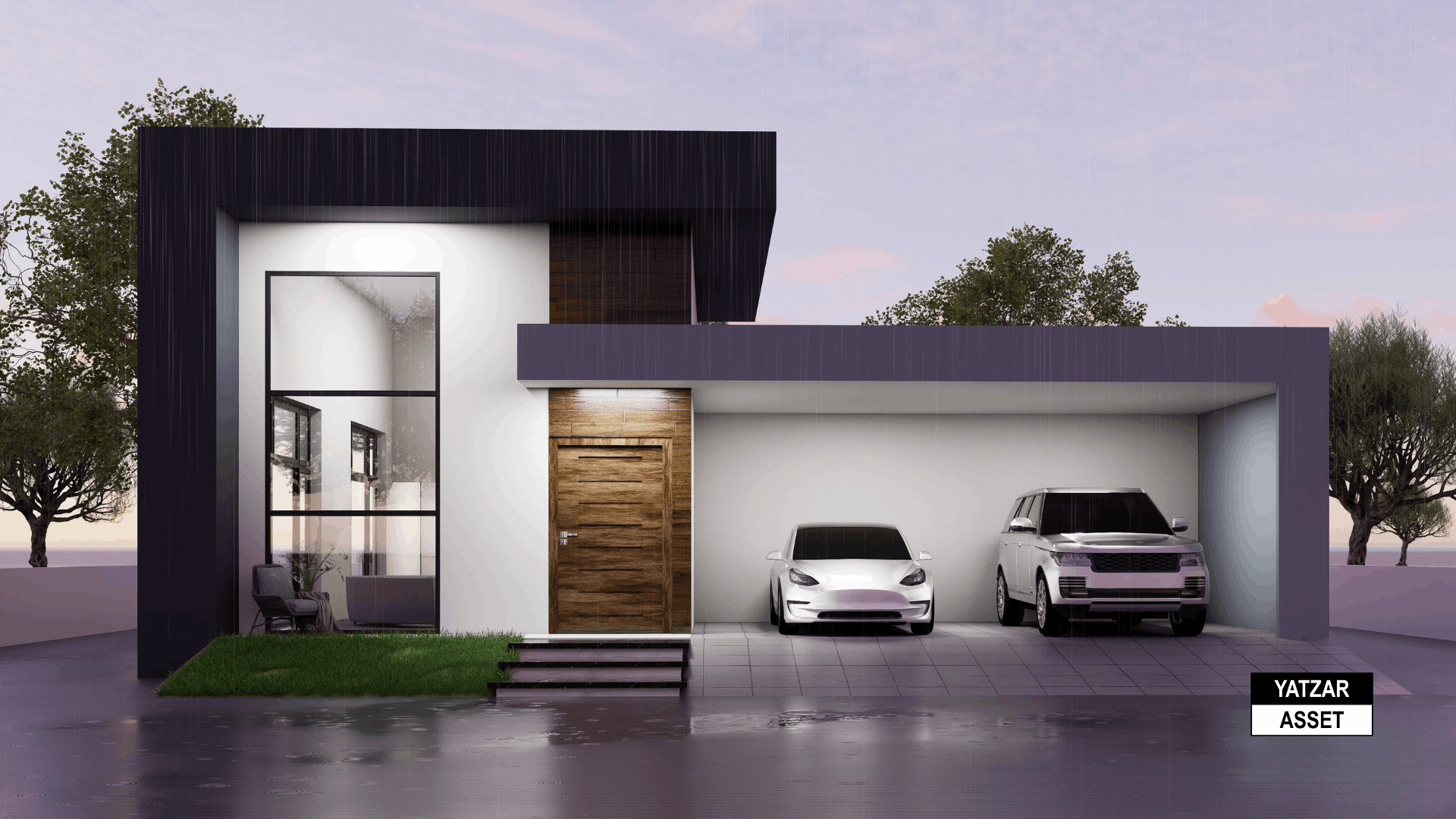 Yatzar Asset | Modern 2BHK House | Blender 3D Model | 1815 sq.ft.