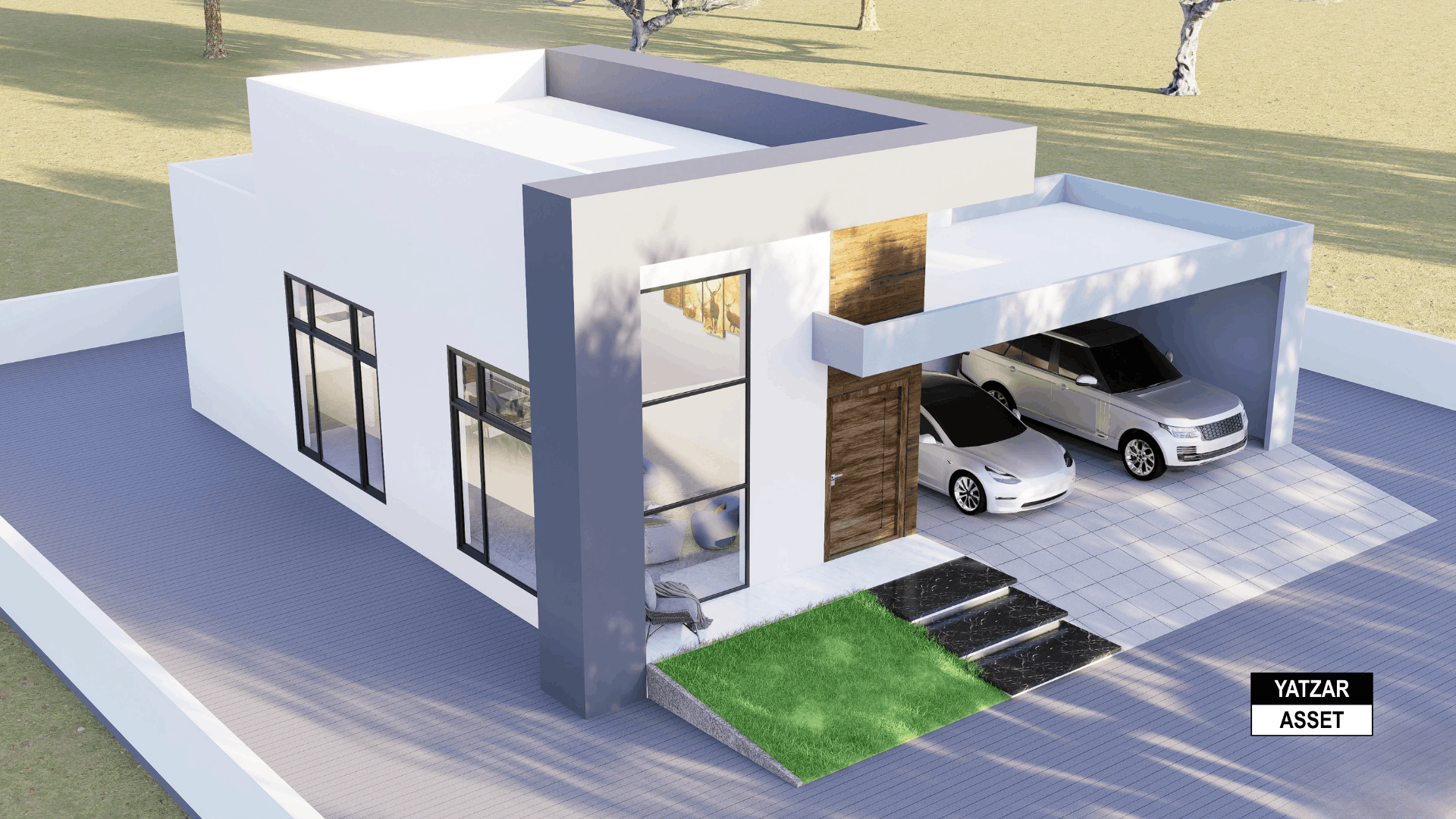 Yatzar Asset | Modern 2BHK House | Blender 3D Model | 1815 sq.ft.