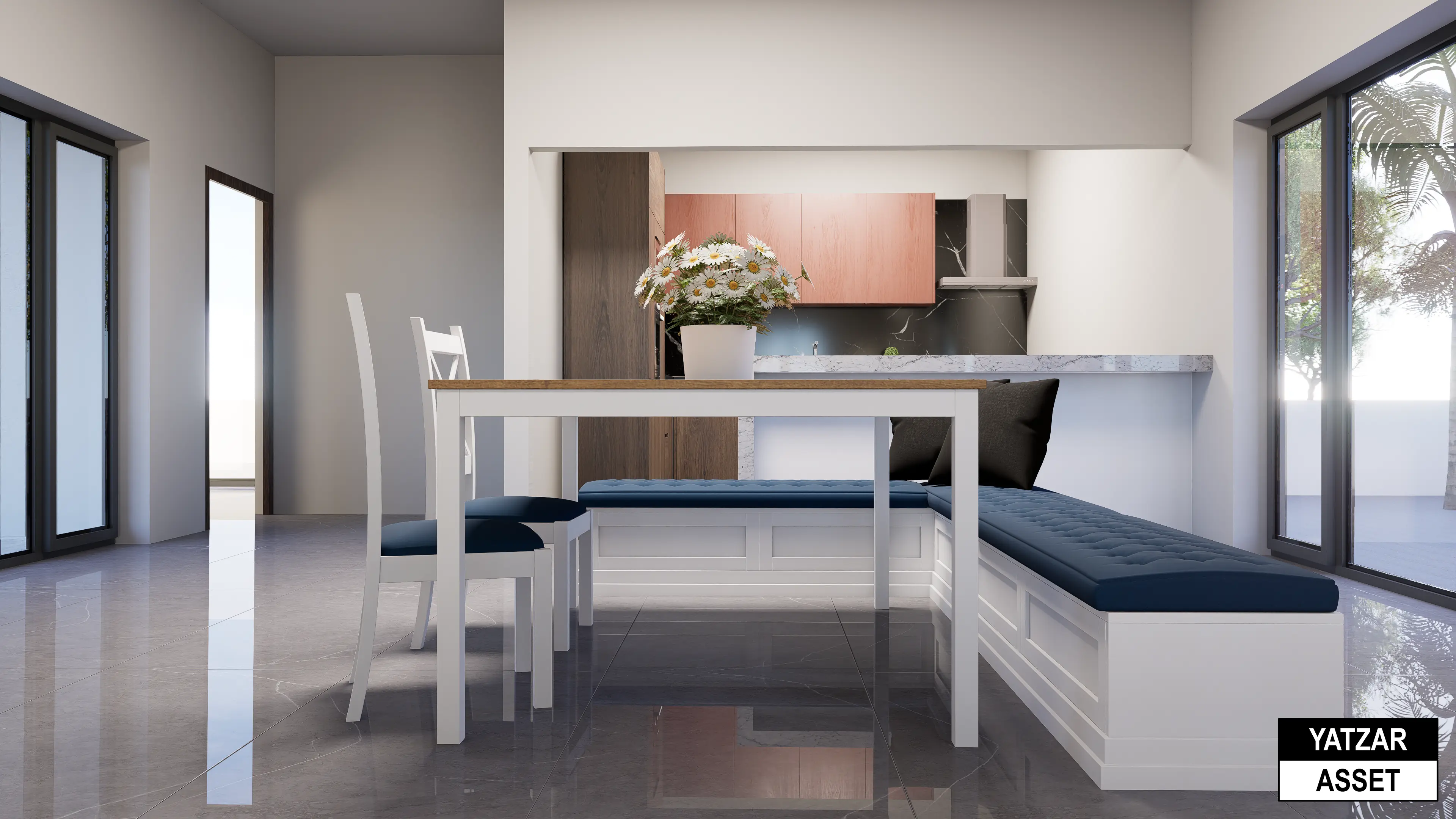 Yatzar Asset | Modern Sloped Roof 1BHK House | Blender 3D Model | 1264 sq.ft.