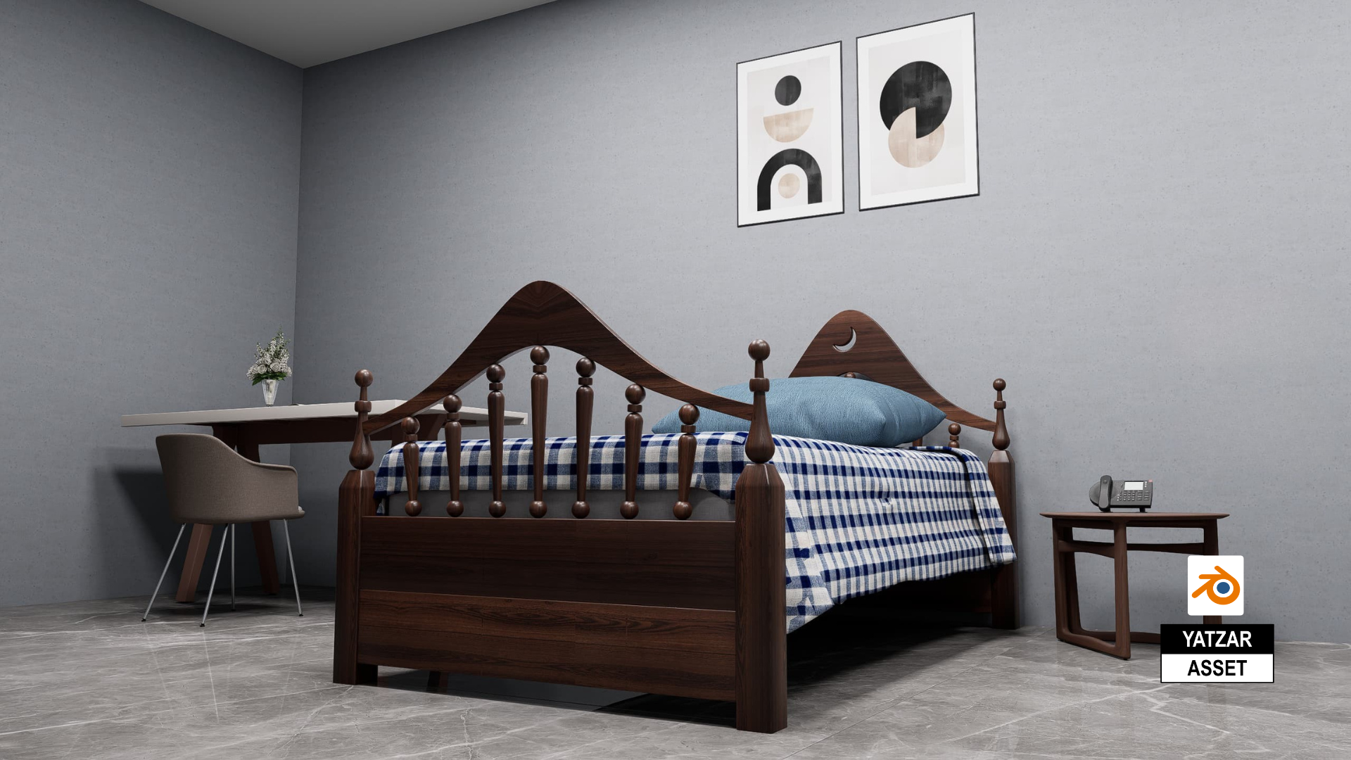 Yatzar Asset Bed | Blender Model
