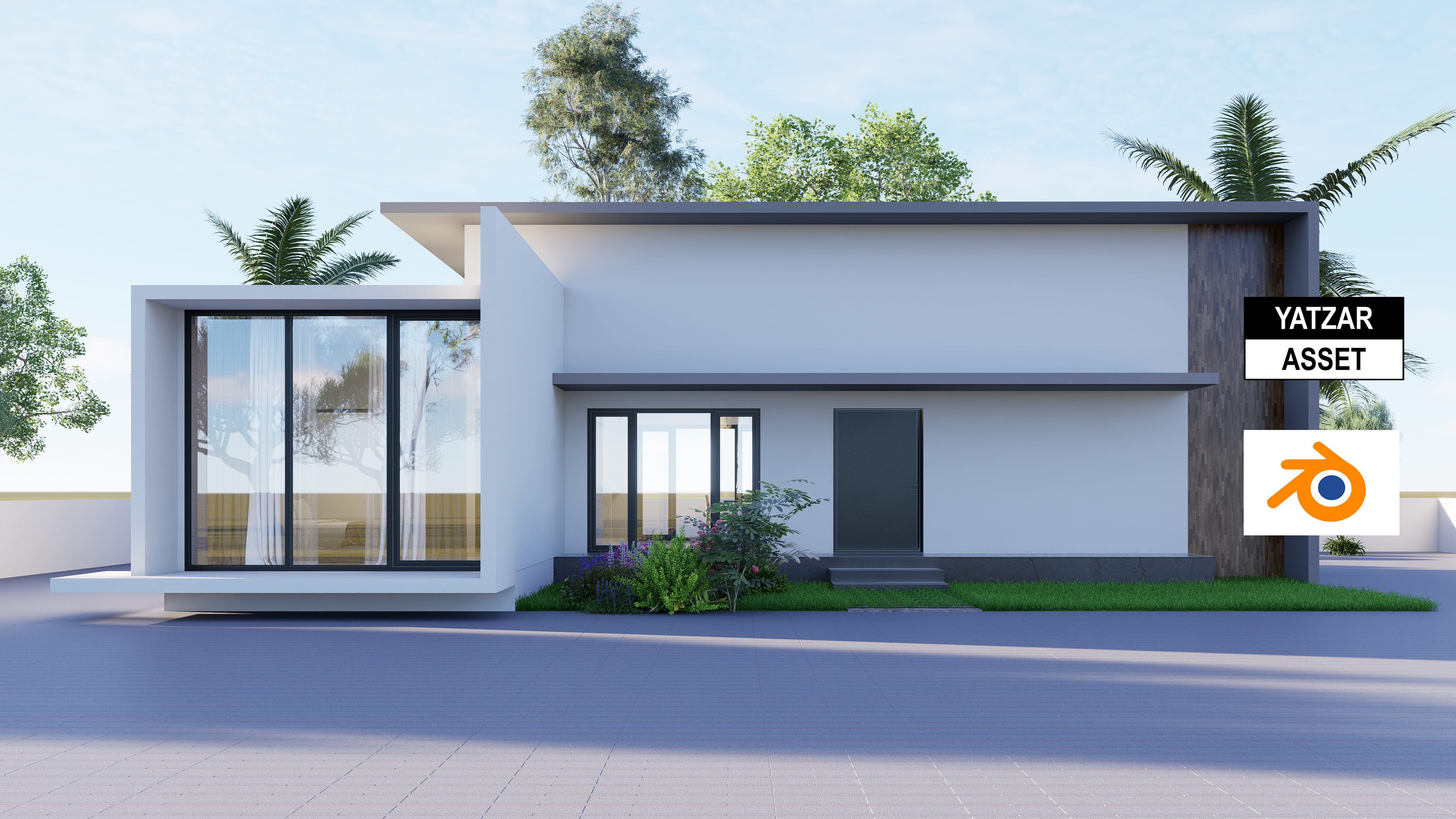 Yatzar Asset | Modern 1BHK House | Blender 3D Model | 1264 sq.ft.