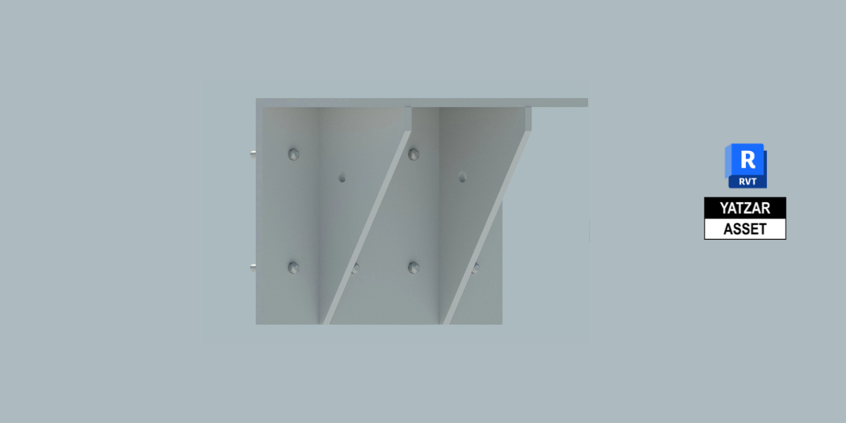 Yatzar Asset Ingal | Bridge Barrier Mounting Bracket 16mm | Revit Model