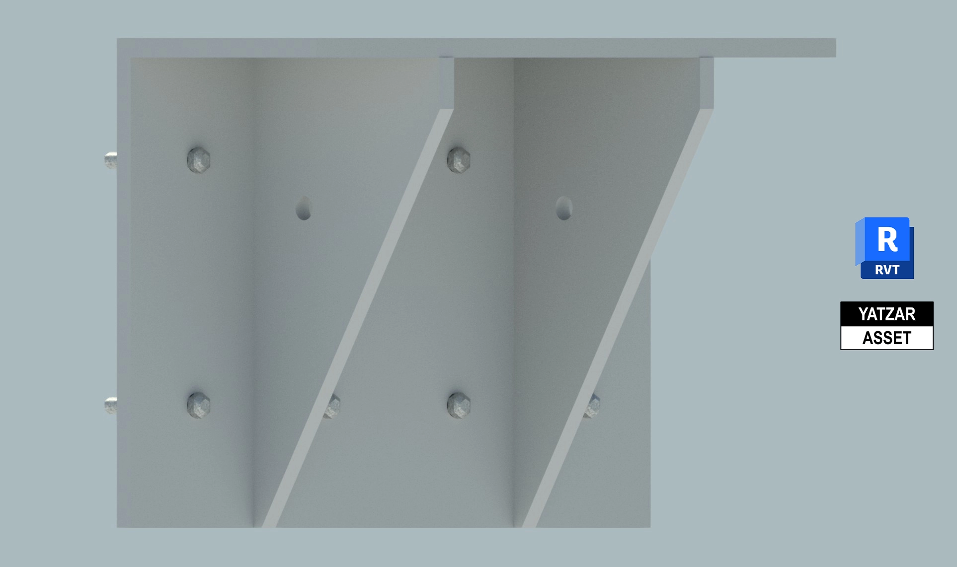 Yatzar Asset Ingal | Bridge Barrier Mounting Bracket 16mm | Revit Model