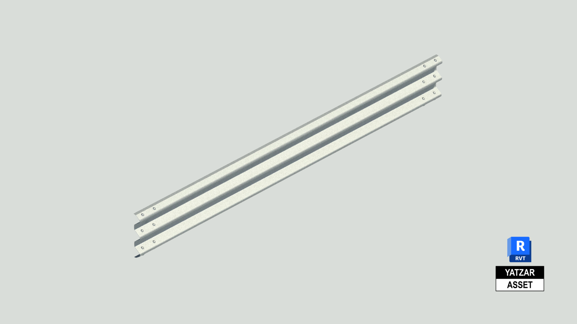 Yatzar Asset Ingal | Thrie-Beam GuardRail 4000mm NLL | Revit Model