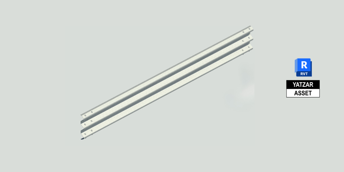 Yatzar Asset Ingal | Thrie-Beam GuardRail 4000mm NLL | Revit Model