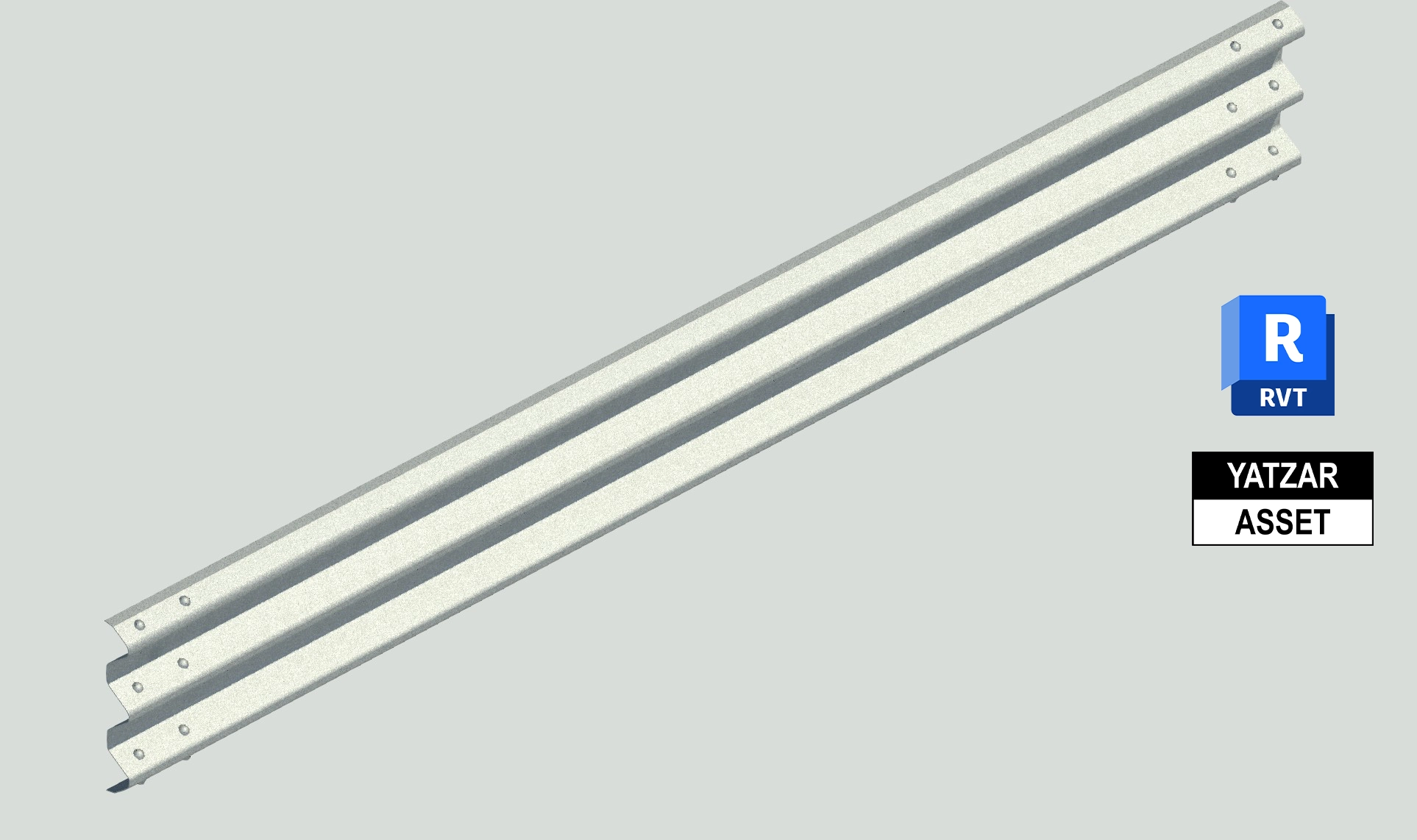 Yatzar Asset Ingal | Thrie-Beam GuardRail 4000mm NLL | Revit Model