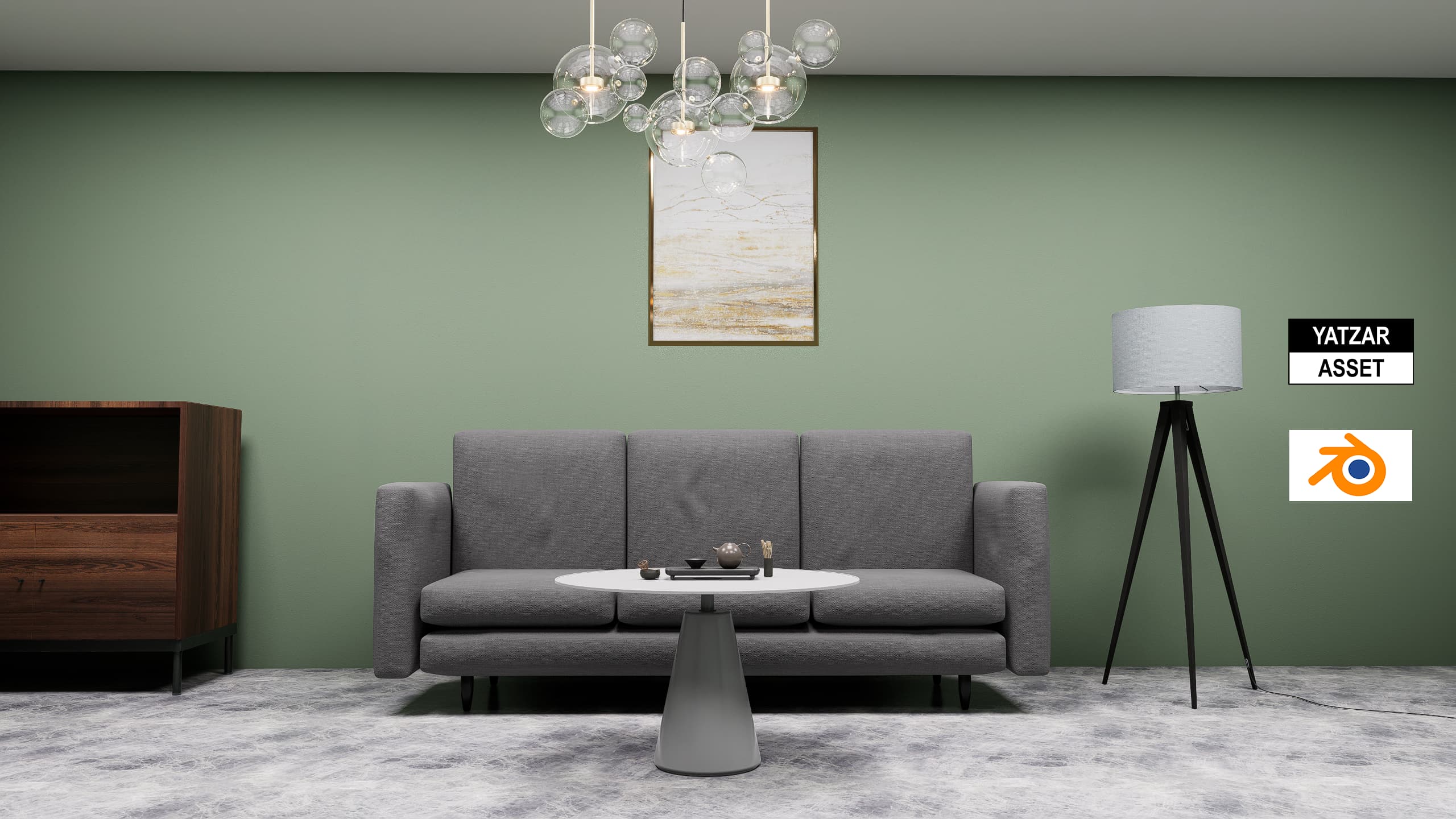 Yatzar Asset Sofa | Blender Model
